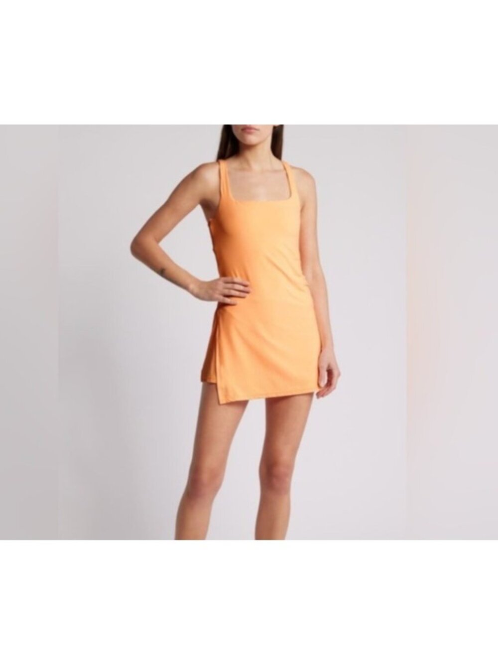 Fee People Movement Womens Sz S Morning Sun Mini Dress In Clementine Orange